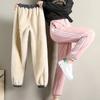 Winter Lambswool Warm Casual Pants Winter Fleece Lined Sweatpants High Waist Stretchy Thick Warm Thermal Pants