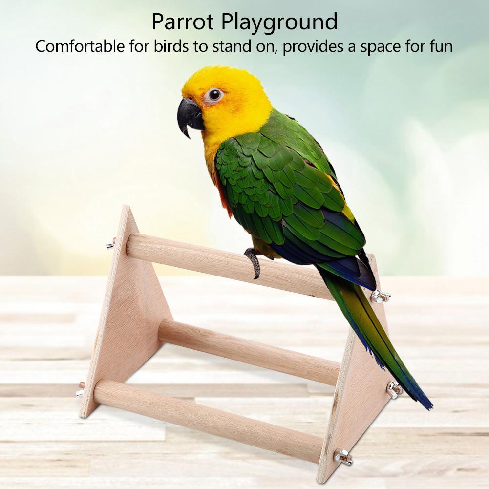 Parrot Stand Perch Bird Pet Standing Playground Funny Wooden Activity Playstand