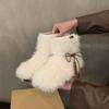 Осень и зима утепленные снежные ботинки женская обувь теплая пушистая обувь снежные хлопковые ботинки нишевые короткие ботинки