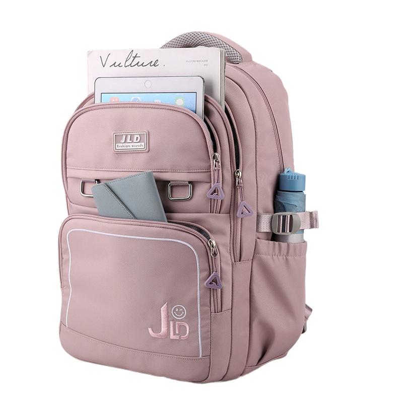 Двухслойные школьные ранцы большой вместимости для младших школьников, нейлоновые водонепроницаемые многофункциональные рюкзаки, свежая милая сумка для девочек средней школы