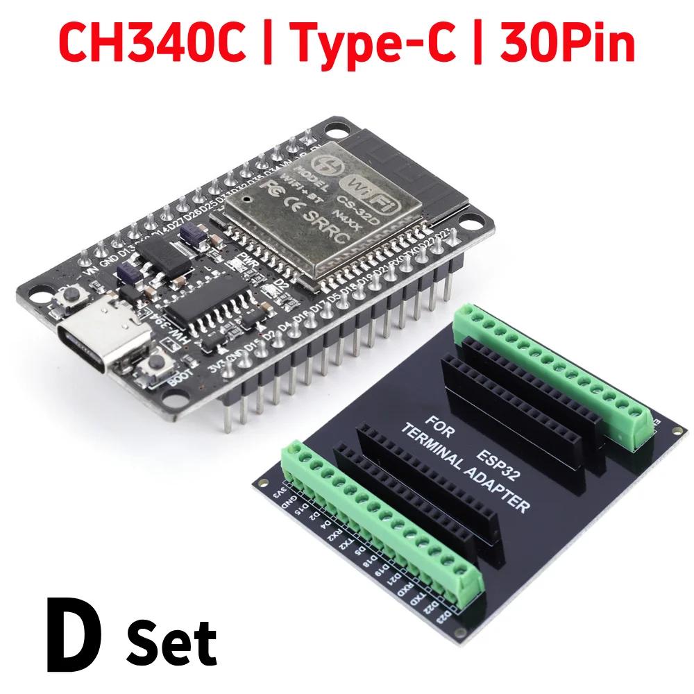 Плата расширения GPIO 1 в 2 ESP32 CP2102 NodeMCU-32S Lua 30-контактный модуль GPIO WiFi Bluetooth-совместимый модуль с низким энергопотреблением