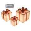 3 Pcs Christmas Lighted Gift Boxes with Bow LED Light Up Present Boxes for Indoor Outdoor Home Porch Xmas Tree Party Decor