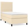 3141902 vidaXL Bed with Divan Base and Mattress Cream 90x190 Cm Fabric