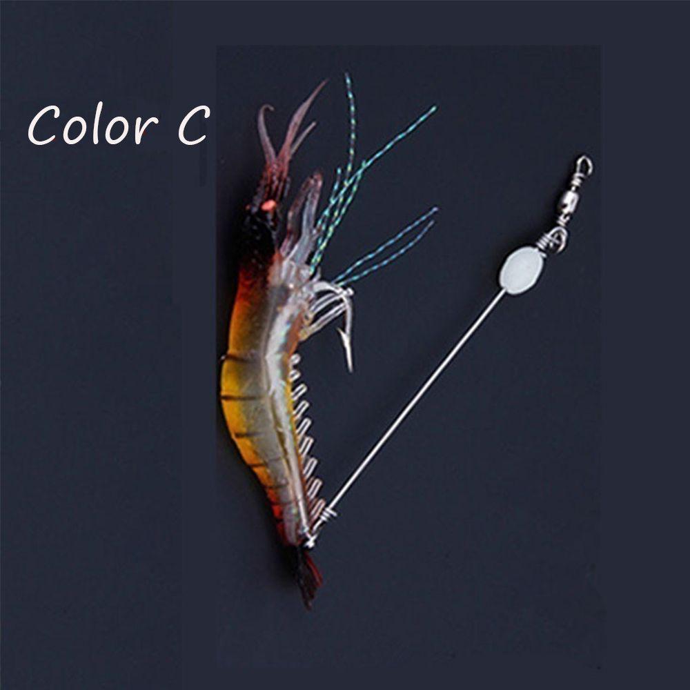 Portable Biomimetic Soft Hook Worm Silicone Sea Fishing Prawn Lure Shrimp Fake Bait