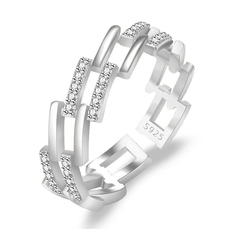 2022 Korean Fashion Women's Diamond Flash Open Ring - Stylish Hollow Design