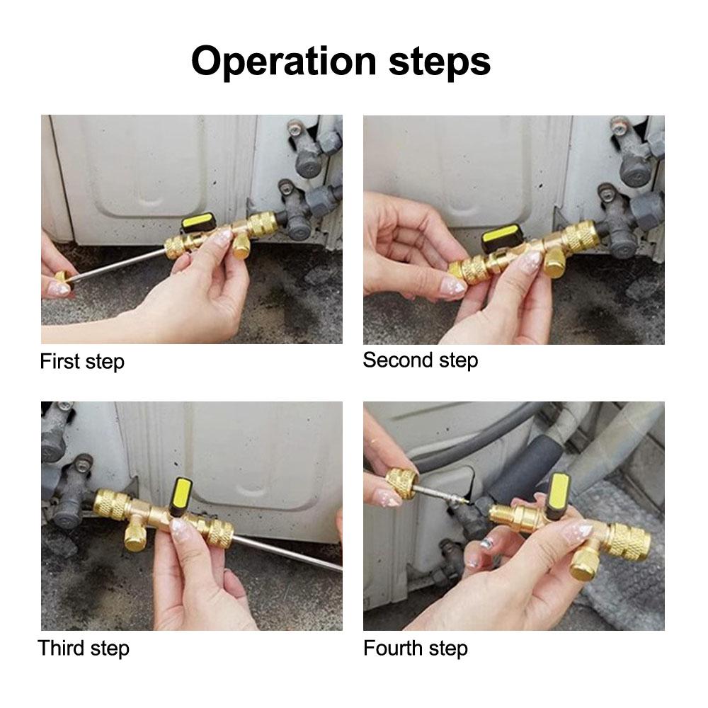 Холодильный инструмент. Заливное соединение. Автомобильный кондиционер. Предохранительный адаптер клапана хладагента R22 R410A. Клапан переменного тока. Ремонт кондиционера и фторид.