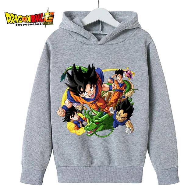 Детские толстовки Dragon Ball Z, весенняя детская одежда 2025 года, модные топы с принтом для малышей, детские пуловеры с круглым вырезом, верхняя одежда для мальчиков 4–14 лет
