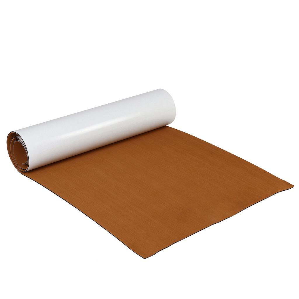 2400x900x5mm Self Adhesive Yacht Flooring Self-Adhesive EVA Foam Teak Brown 5MM With Black Line Faux Teak Boat Decking Sheet
