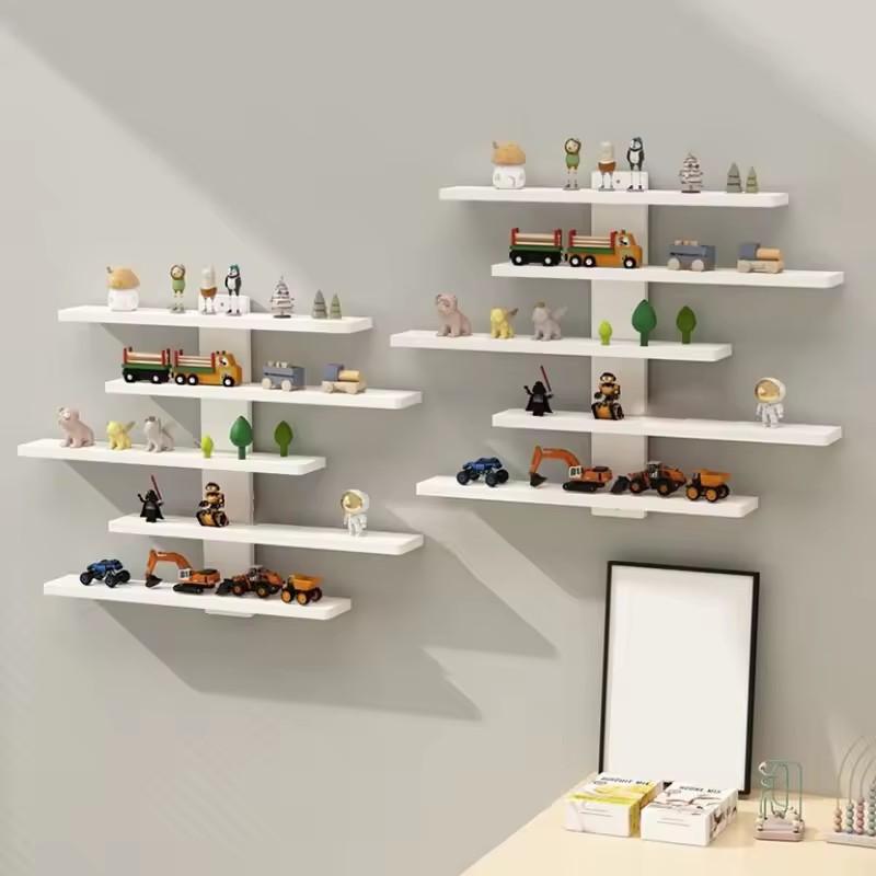 5-Tier Adjustable Wall-Mounted Display Shelf for Action Figures, Small Building Blocks & Collectibles - Modern Home Decor Storag