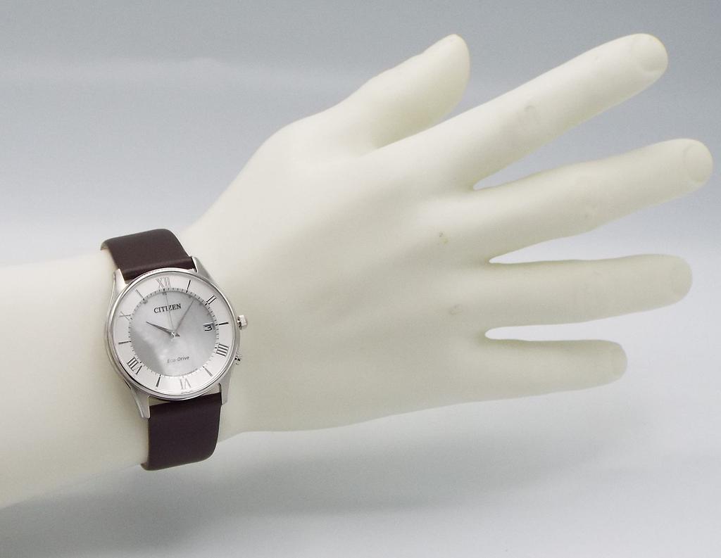 Citizen Eco-Drive Radio-Controlled Watch Men's CITIZEN Solar with Genuine Leather Strap and Replacement Strap AS1060 (Silver)