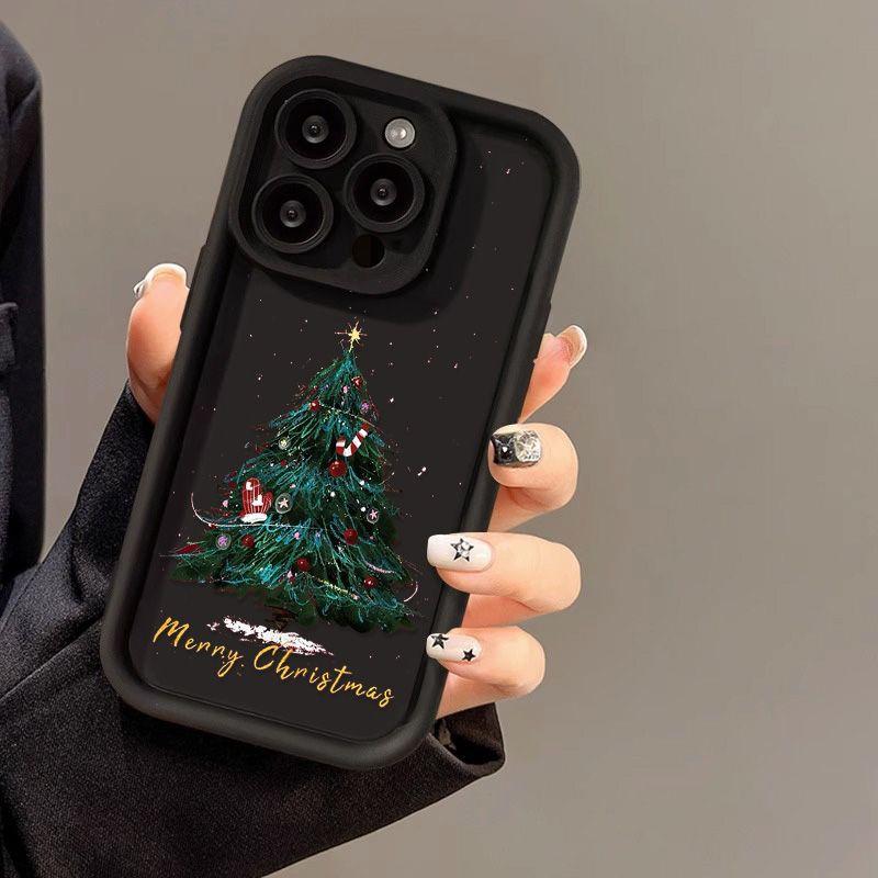 Силиконовый чехол для телефона Merry Christmas Gift Tree для iPhone 16 15 14 13 12 11 Pro Max XS Max 8 7 Plus X XR SE3 SE женский мягкий противоударный бампер задняя крышка