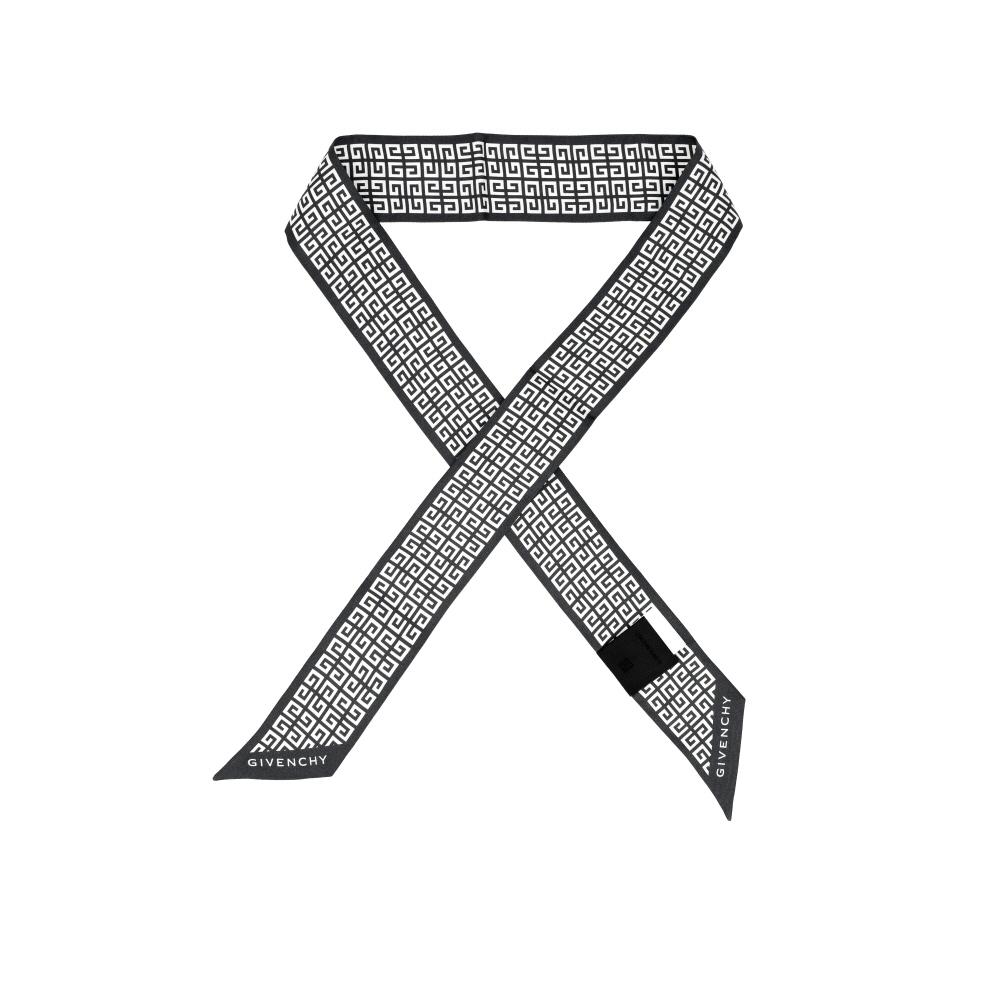 Givenchy 4g Monogram Print Skinny Twill Silk Scarf Bg00axg002 026