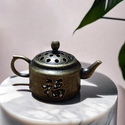 Медный Дракон и Феникс Карманная Ажурная Подставка для Благовоний из Латуни Держатель для Благовоний с Крышкой Домашнее Украшение Сандаловое Дерево