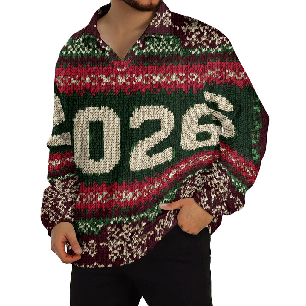 Men's Casual Collared Long-Sleeve Knit Base Layer Top