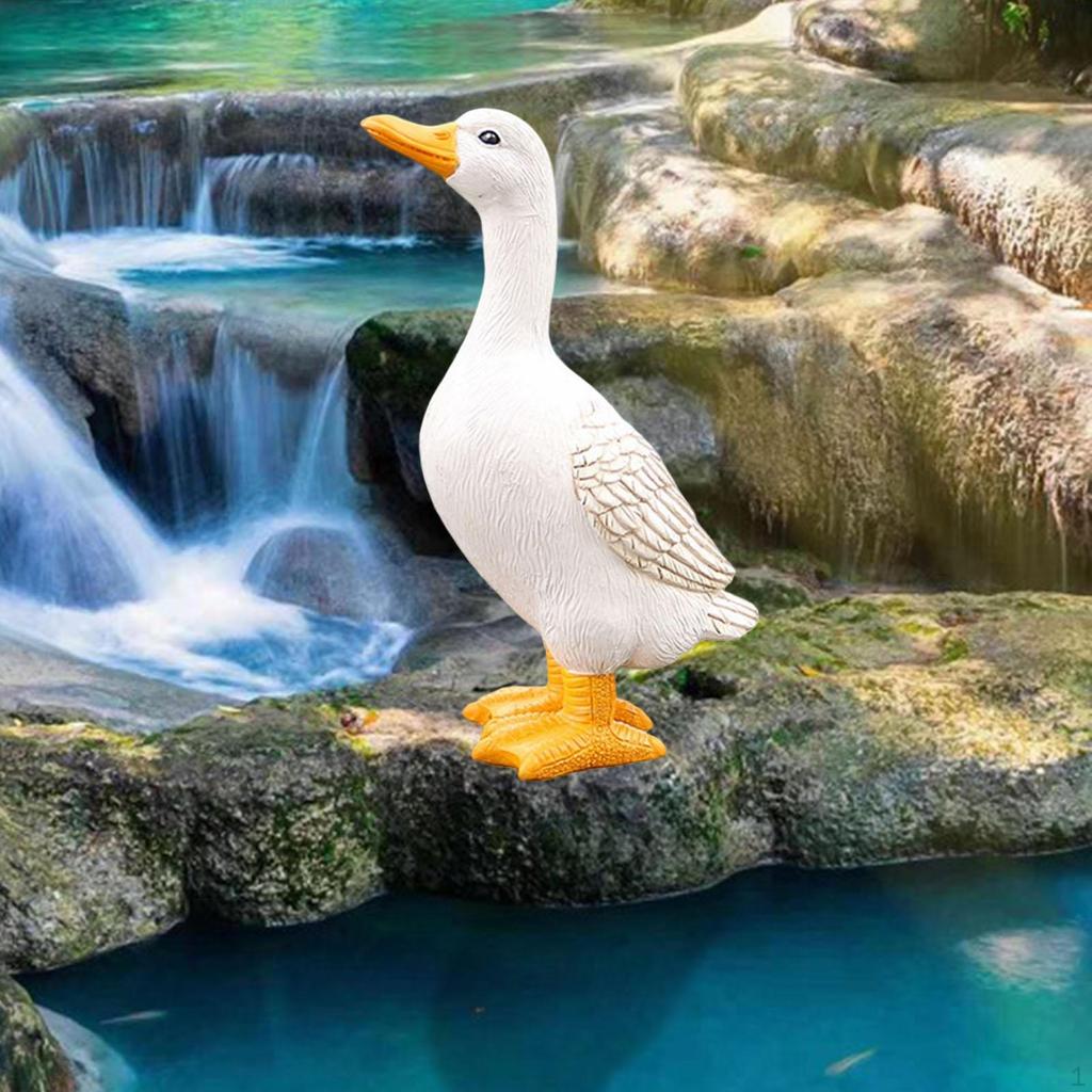 Мультяшные садовые статуи утки, ручная роспись, художественные фигурки животных, стоящие на лужайке, на открытом воздухе, в помещении, дома