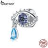 BAMOER, стерлингового серебра 925 пробы, блестящий кубический цирконий, синий загадочный глаз, очаровательные бусины для оригинальных браслетов 3 мм, ювелирные изделия своими руками