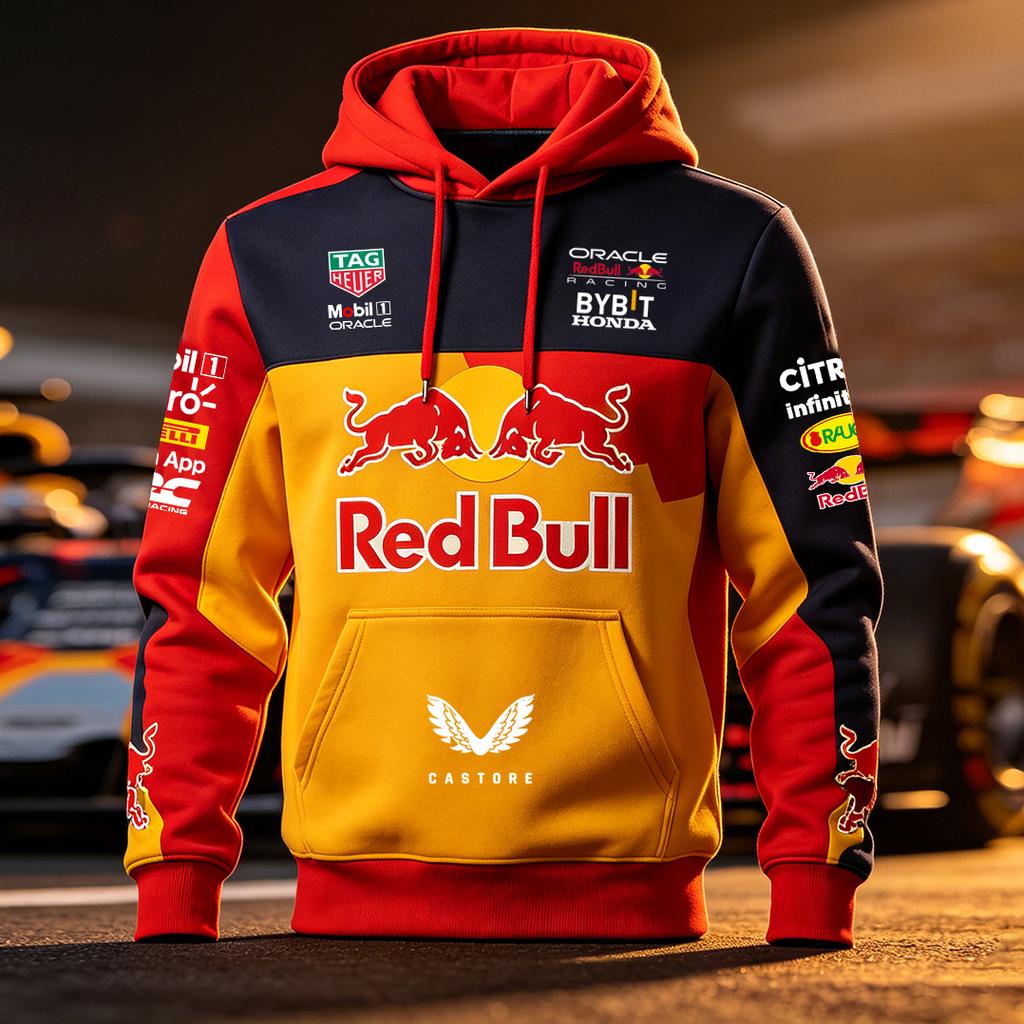 Мужская весенне-осенняя одежда для гонок Red Bull F1 и мотоциклистов, нишевый стиль Red Bull, новый стиль с принтом, длинный рукав