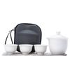 Suet Jade Porcelain Light Luxury One Pot Three Cups Outdoor Portable Travel Kung Fu Tea Set High-end Business Commemorative Gifts