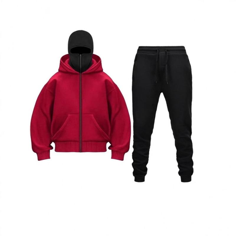 Zip-up Hoodie Sweatshirt Pants Set Men Women Streetwear Casual Fall Winter