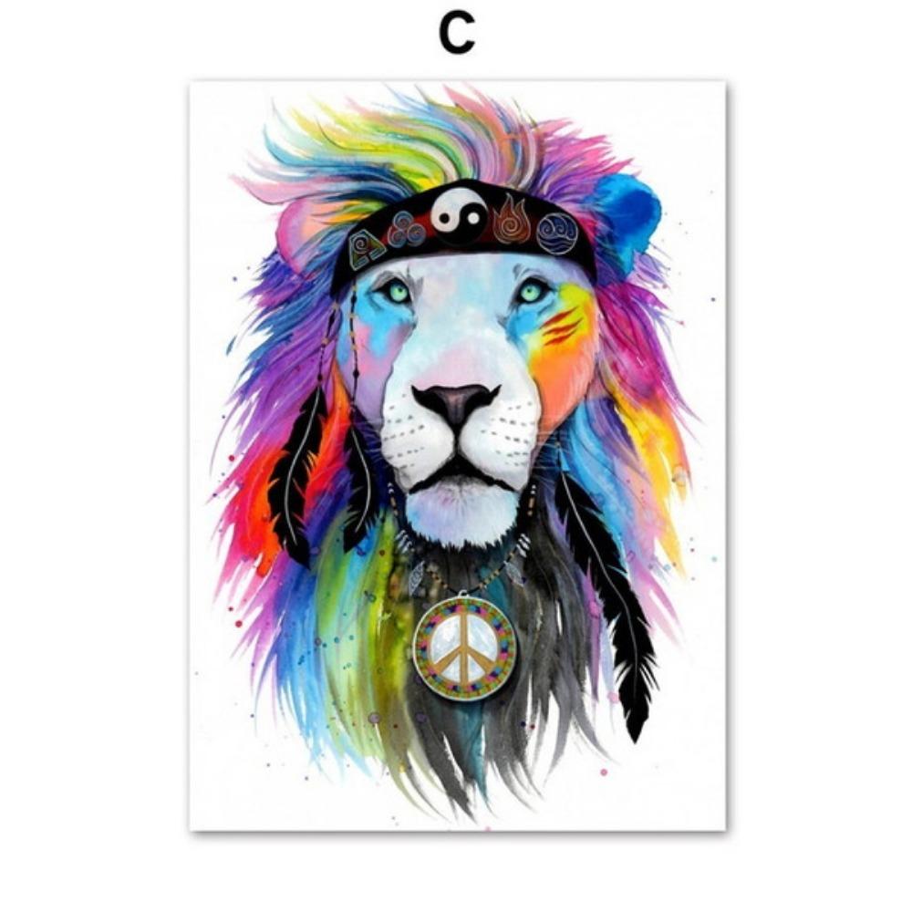 Скандинавское абстрактное искусство на стене с изображением животных, картины на холсте, постеры, напечатанные на стенах, для украшения гостиной дома