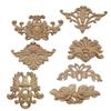 Parts Wall Door Wood Carved Wooden Figurines Crafts Corner Appliques Frame Woodcarving Decorative
