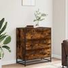 VidaXL Buffet Smoked Oak 68x35x76 Cm Engineered Wood and Metal, Storage Cabinet, Hallway Cabinet, Side Cabinet 848971