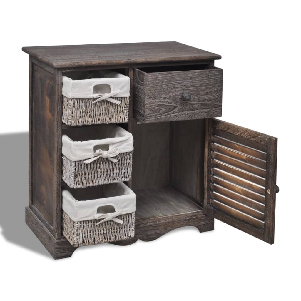 3 Basket Chest of Drawers in Brown