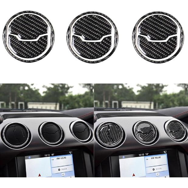 NVCNX Real Carbon Fiber Compatible with Ford Mustang GT 2015- 2016 2017 2018 Accessories Car Gear Shift Frame Cover Interior Trim Sticker Decal