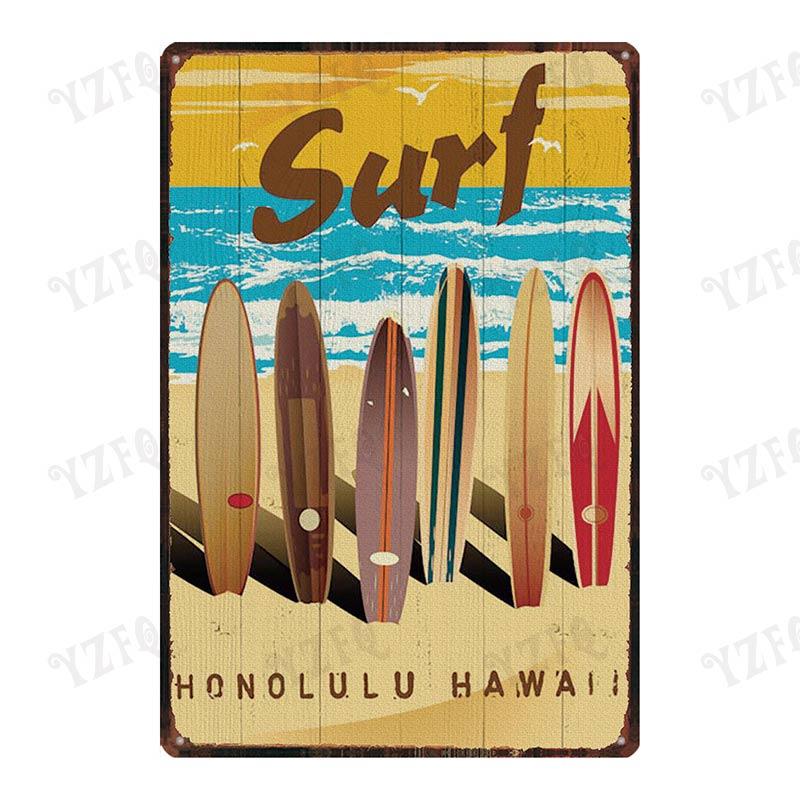 Aloha  Vintage Tin Sign Metal Plates For Wall Art Retro Home Living Room Decor Poster 30X20CM DU-4007A