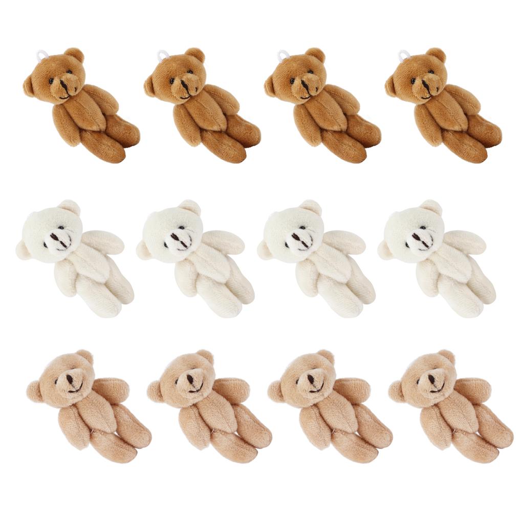 12 Pcs Mini Stuffed Bears Comfortable Soft Cute Mini Teddy Plush Toy for Wedding Birthday