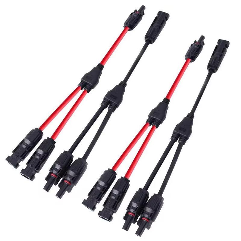 2Y Branch Parallel Connection 30A 1000V Electrical Solar Connector Photovoltaic 2pcs Solar Panel Cable Wire Connect