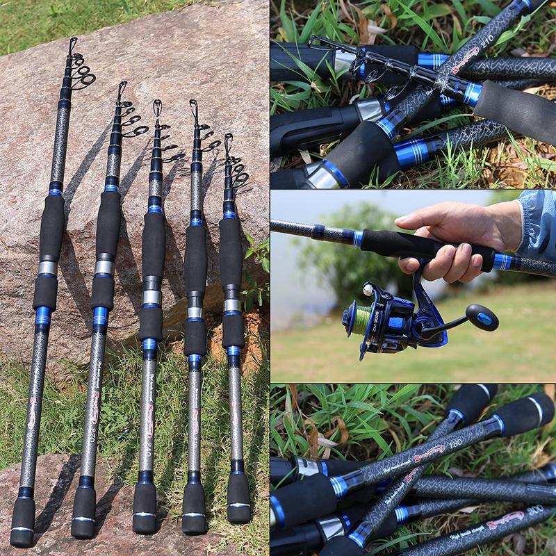 Углеродная спиннинговая удочка 1,8-3,0 м, телескопические портативные удочки, инструменты для рыбалки на приманку
