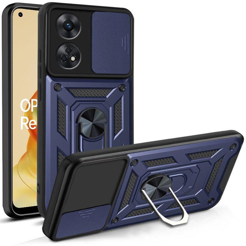 Armored case for Oppo Reno8 T, CamShield Slide, blue