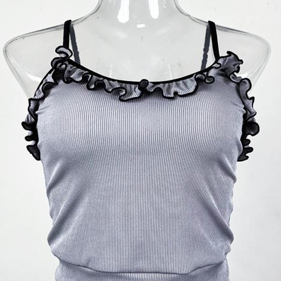 2 шт./комплект, женская летняя пижама, костюм с оборками, пэчворк, без рукавов, с открытой спиной, полицейский топ, мини-шорты с высокой талией, повседневная ночная рубашка, облегающая одежда для сна