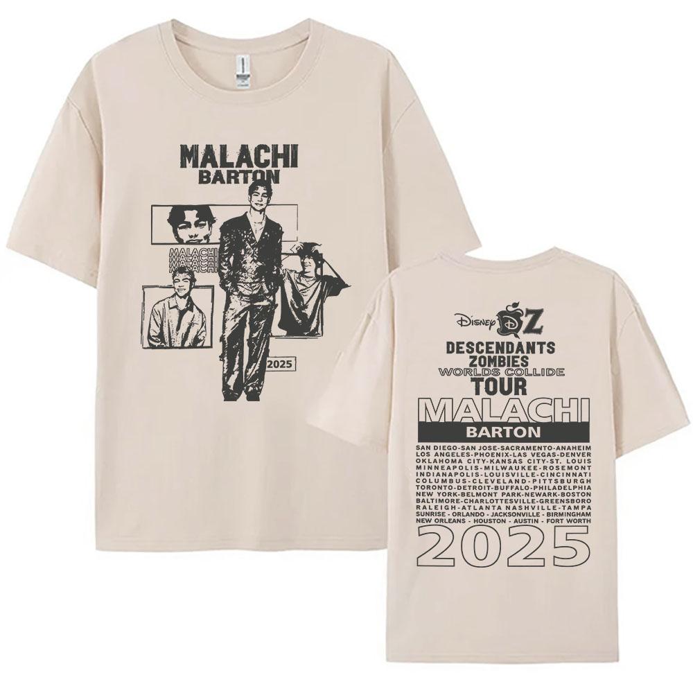 Малаки Бартон Графические футболки Zzombies Worlds Collide Tour 2025 Футболка Хлопок Женская Футболка Уличная одежда Женская футболка