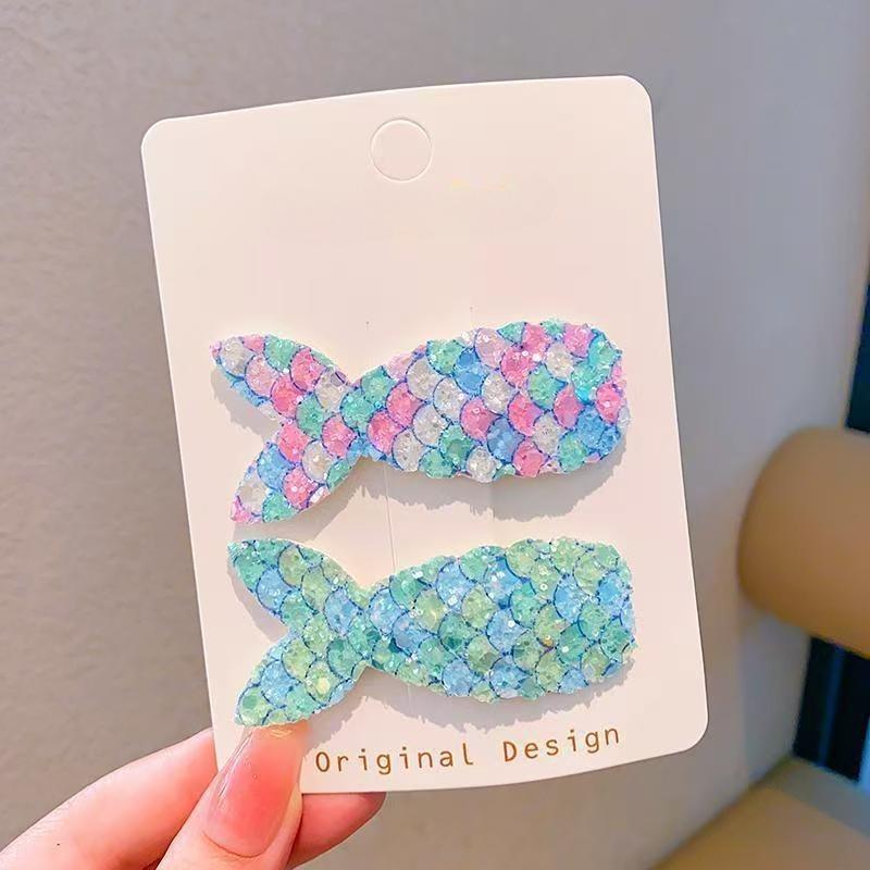 Новые модные детские заколки для волос с изображением русалки, заколка для волос с рыбьим хвостом и блестками для девочек, детские аксессуары для волос