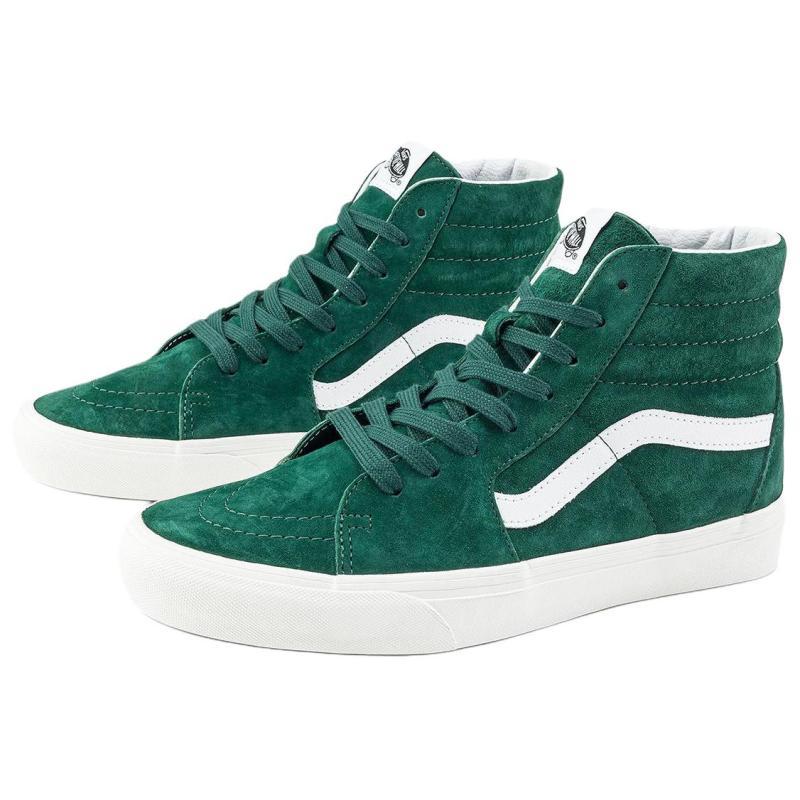 Vans Sk8 Hi Высокие кеды для скейтборда Унисекс Темно-зеленые Белые Кроссовки VN000BW7EME