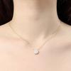 925 Silver Gold Plated Circle Cubic Women's Necklace