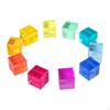 100Pcs Rainbow Acrylic GEM Cubes Building Blocks Early Educational for Children Stacking Bin