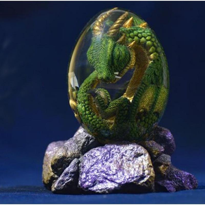 Crystal Transparent Resin Statue Dragon Egg  Dinosaur Egg Souvenir Resin Craft Luminous Handmade Dragon Eggs Home Decor Gift