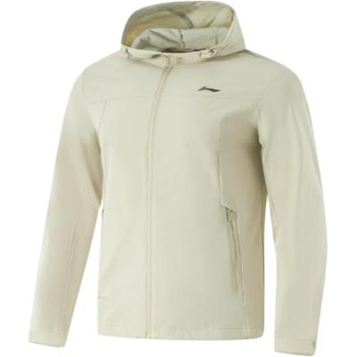 Li Ning Серия Фитнес Спортивный Повседневный Минималистичный Однотонный Ветровка Мужская Верхняя одежда Керамический Секретный Цвет AFDU905-6