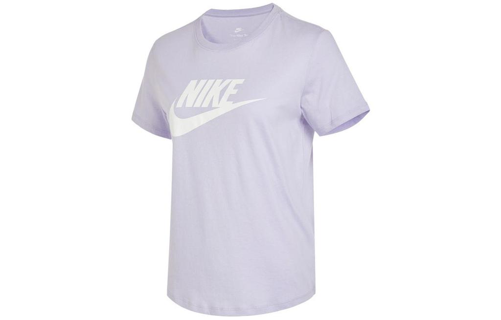 Nike Sportswear Essentials Women'ss Retro Logo Print Crewneck T-Shirt Purple DX7907-536