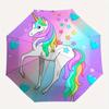 Unicorn Fantasy Automatic Folding Umbrella  Simple 8 Rib Design, Bright Cartoon Pattern, Durable Iron Frame, Suitable For Travel, Outdoor, B