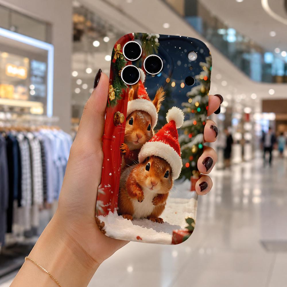 Lovely Animal Xmas Protective Case For iPhone 16 15 14 13 12 Pro Max, Christmas Gift For Animal Lovers