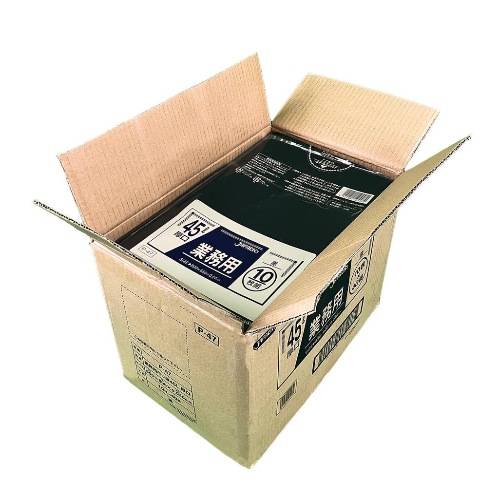 Japax Thick Garbage Bag 45L Black 400 Sheets Sheets X 40 Thickness Durable and Flexible Polybag Bulk Purchase Case Sale (10 Books) 0.040mm P-47