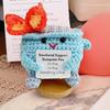 Crocheted Dumpster Plush Doll Emotional Support Gift Handmade Crochet Trash Can Flaming