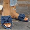 Модные джинсовые шлепанцы с плоской подошвой и декором в виде бабочки для женщин 2025 Лето Комфортные Легкие Пляжные Туфли Женские Большого размера Мягкая Подошва Нескользящие Повседневные Туфли
