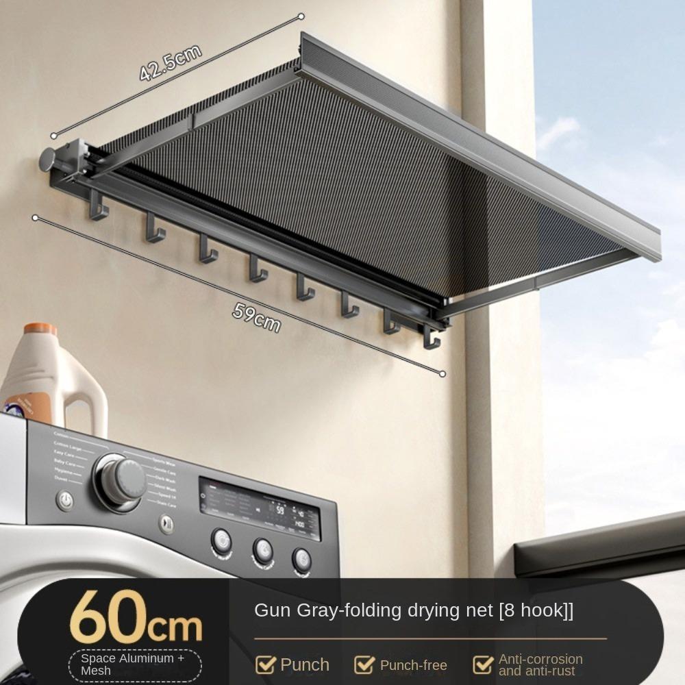 Невидимая вешалка для одежды с крючками, компактная телескопическая сетка для сушки белья, настенные стеллажи для хранения белья без проколов