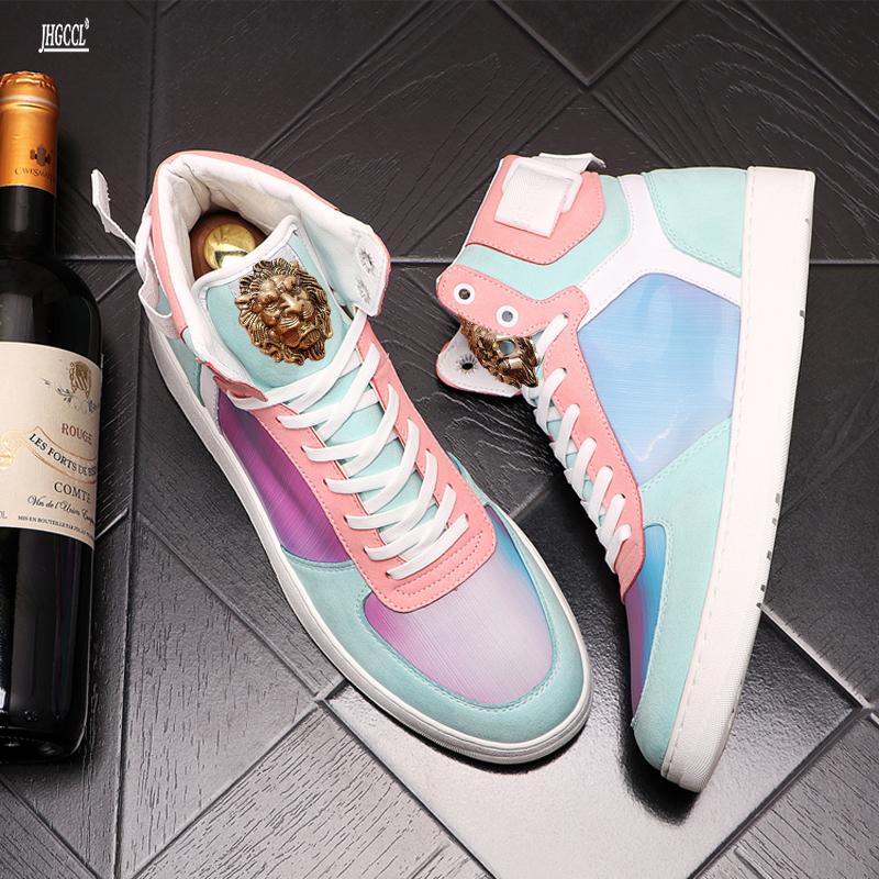 Модная яркая обувь с высоким верхом мужские новые осенние модные короткие ботинки вся повседневная обувь обувь для скейтборда с высоким верхом