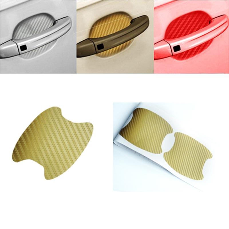 Наклейка на ручку двери автомобиля, углеродное волокно, защита от царапин, защита чашки, не оставляющая следов, защитная пленка для ручки двери автомобиля, универсальная